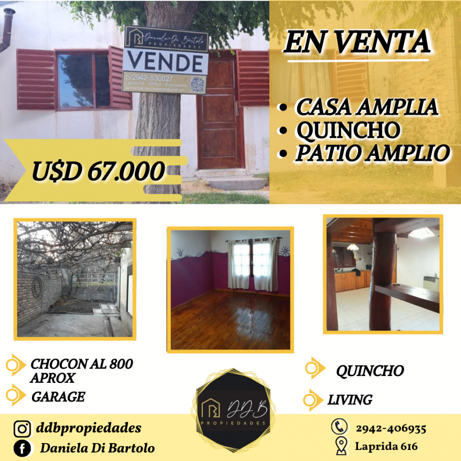 CASA AMPLIA EN VENTA- Calle Chocon