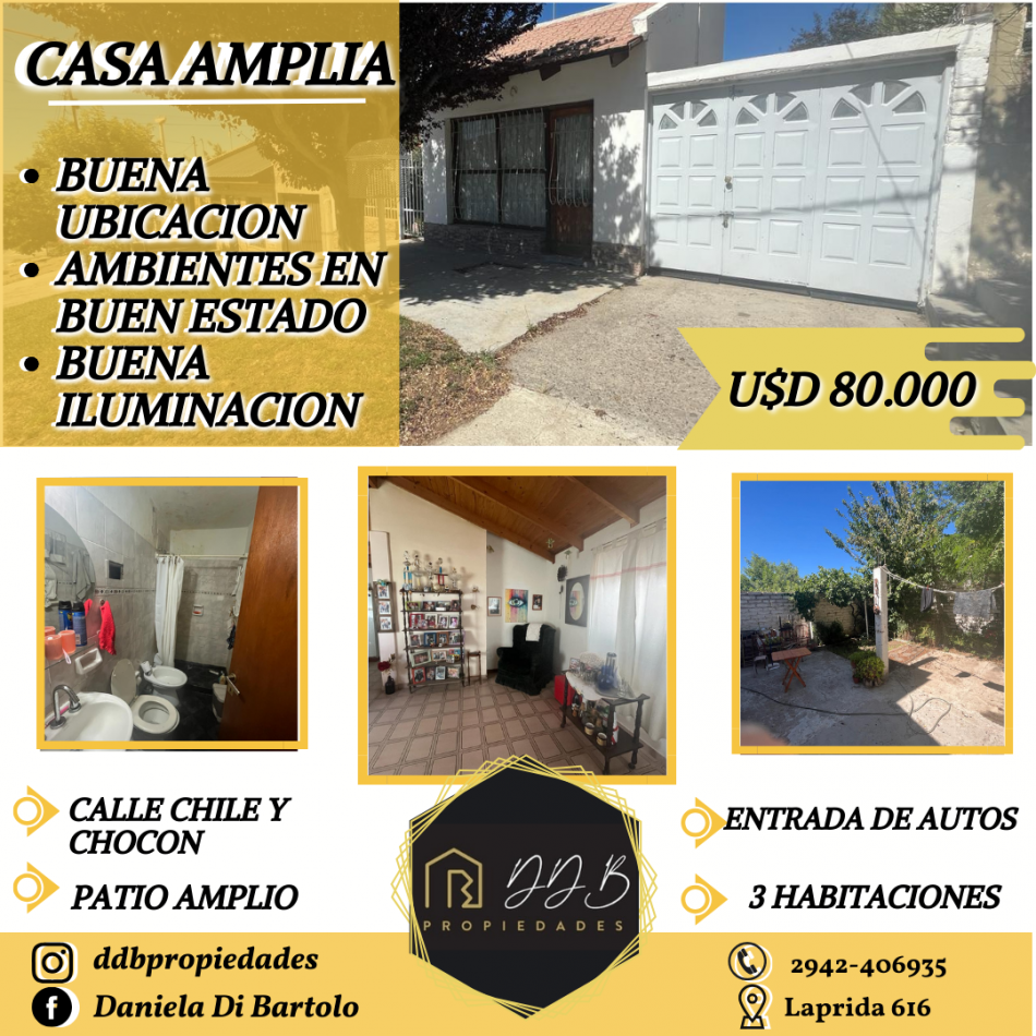 Casa Amplia- Chocon y Chile